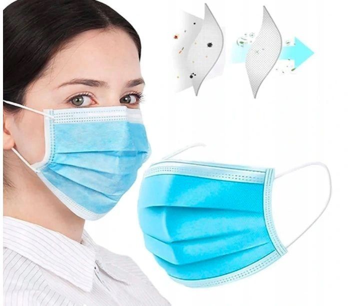 50x (1 box) New Protection 3-Layers Fabric Mouth Cloth Nose Face Mask #857