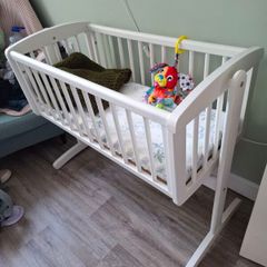 White Mother Care Swinging Crib