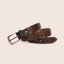 Unisex Genuine Leather Tooled Belt Vintage Floral Western Leather Belt Image 2