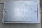 Heavy-duty steel access panel complete with mounting frame.