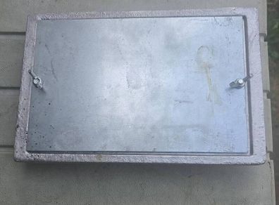 Heavy-duty steel access panel complete with mounting frame.
