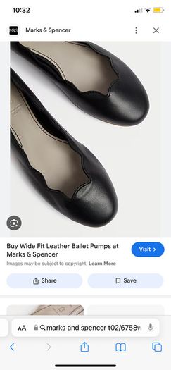 Marks and spencer wide fit leather ballet pumps size  4.5