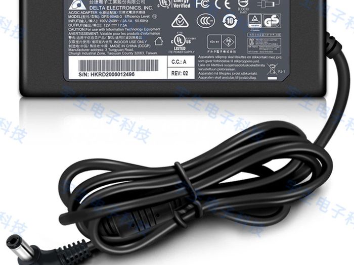 Genuine Delta 12V 7.5A 90W Charger 5.5 x 2.5mm Power Supply Adapter DPS-90AB-3A/ Used