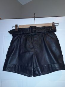 girls leather shorts