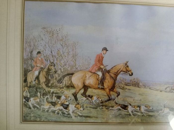 Vintage Hunting print, John Sanderson Wells