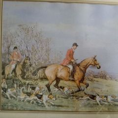 Vintage Hunting print, John Sanderson Wells