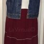 Wine vintage summer maxi skirt with white trim Image 2