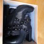 Black leather studded boots Faith size 6 Image 2