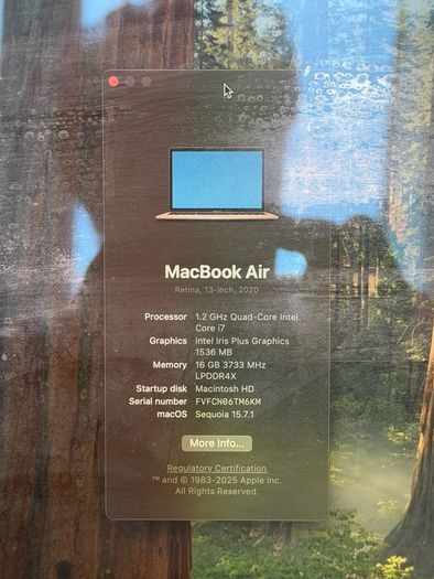 MacBook Air Intel Core i7 16GB 1TB