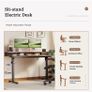 Electric Height Adjustable Desk, with 2 Fabric Drawers, 120x60cm 72-116cm Height, Stable Sit-Stand Standing Desk w. 2 Memory Buttons, Computer Desk for Home Office, 2 pcs Desktops, Brown Image 6