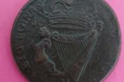 IRELAND 1693 William and Mary Half Penny Coin in Extremely Fine condition