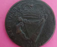 IRELAND 1693 William and Mary Half Penny Coin in Extremely Fine condition