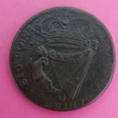 IRELAND 1693 William and Mary Half Penny Coin in Extremely Fine condition