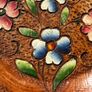 Vintage wooden hand painted dish Image 2