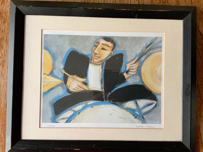 Drummer Art Print by Marsha Hammel Mounted and Framed