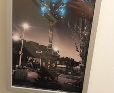 Framed A4 Photo Of iconic Dublin landmark The Five Lamps, by Max The specific print is a Lmt edition