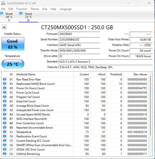 Crucial Mx500 250gb 3d Nand Sata 2.5" Internal Ssd Ct250mx500ssd1