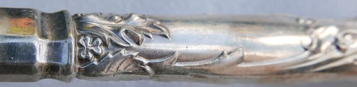 Antique Large Ornate Silver plate Fish server set McDowell's of Dublin Floral etched with original box