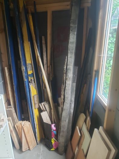 Wood and insulated plasterboard