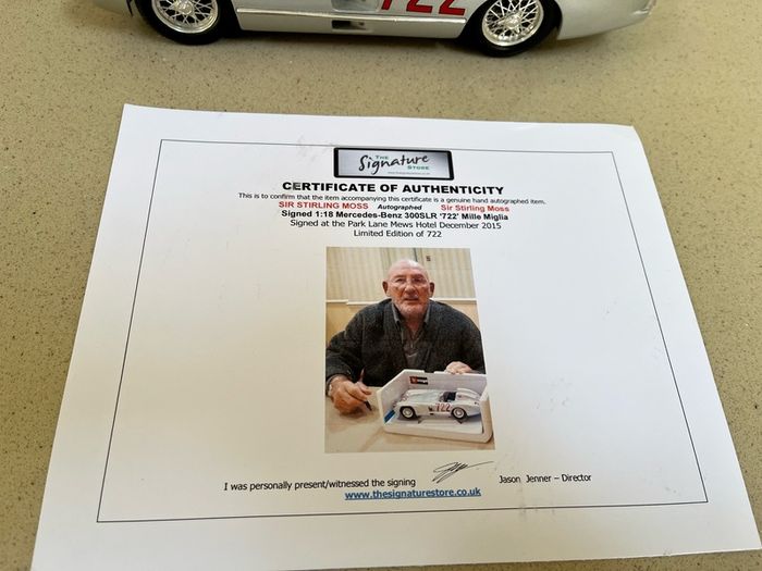 Mercedes 300 SLR Signed by Stirling Moss with COA