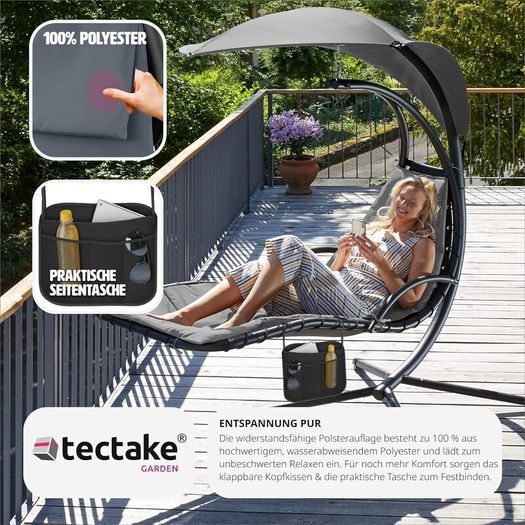 Indoor & Outdoor Hanging Lounger with Frame, Floating Lounger with Paraso