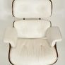 Eames Chair and matching ottoman stool - white leather Image 2
