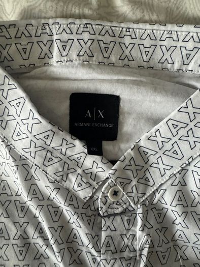 Armani Exchange White Logo Print Shirt  XL