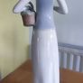 Vintage Porcelain Girl Holding Basket Figurine Image 4