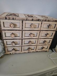 Handmade Wooden Tarot box.  Fits 12 small decks.