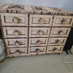 Handmade Wooden Tarot box.  Fits 12 small decks.