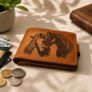 Leather Wallet for Men Handmade Bifold Wallet Horse Engraved Wallet Brown Leather Wallet Image 6