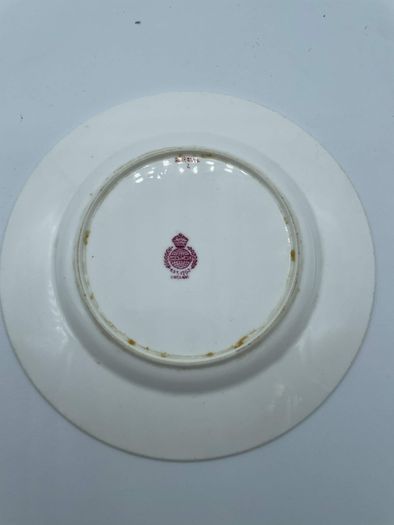 Vintage Mintons Bone China Saucer Green Band Gold Floral Art Deco Made in Englan