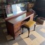 traditional English-style mahogany furniture, this twin-pedestal dressing table, five drawer chest of drawers to match and dressing table stool Image 2