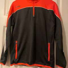 O'Neills Quarter Zip Training Top - Dark Grey and Orange