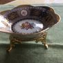 Porcelain china decorative trinket dish on pedestal Image 2