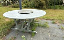 6ft diameter wooden table
