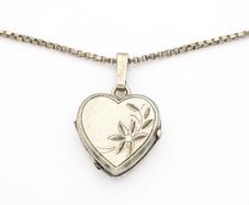 Vintage Signed Sterling Silver Photo Locket On Italian Chain