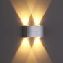 2 x Louvra 4W LED Wall Light Modern Rectangle Aluminium Small Wall Lamp Uplighters Indoor Up Down Wall Lighting for Hallway Bedroom Dinning Room,Warm White Image 2