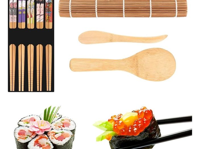 Brand New Sushi Set, 9 PCS Bamboo Sushi Rolling Mat Sushi Kit
