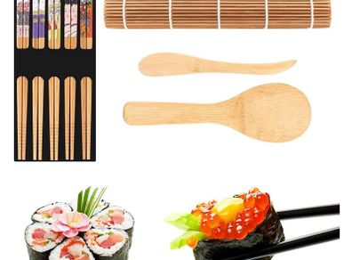 Brand New Sushi Set, 9 PCS Bamboo Sushi Rolling Mat Sushi Kit
