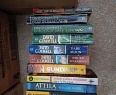 selection of fantasy sci fi and kistorical fiction books
