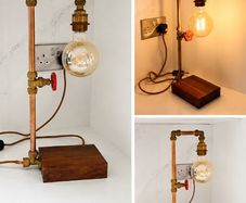 Unique industrial Pipe Table Lamp