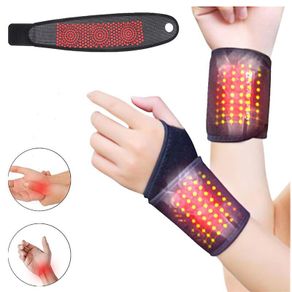 1x Self Heating Wrist Band Magnetic Therapy Support Brace Wrap Heated Hand Warmer Compression Pain Relief Wristband Sanitizer Belt