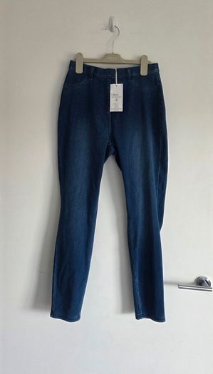 UK14 Petit, Next Blue Full Length Jersey Denim Leggings - NEW