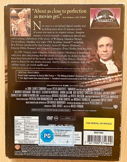 Amadeus - Director's Cut (2 Disc Special Edition)