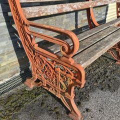 Large three section Victorian cast bench, attributed to Falkirk co.