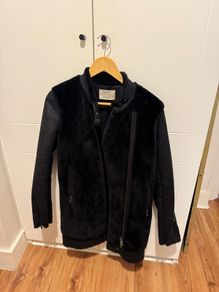 Zara fur and leather coat