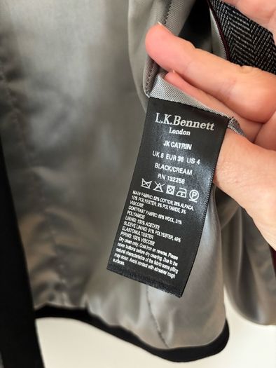 L.K. Bennett alpaca wool blend blazer