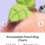 New JELLYCAT Amuseables Peach Bag Charm Image 2