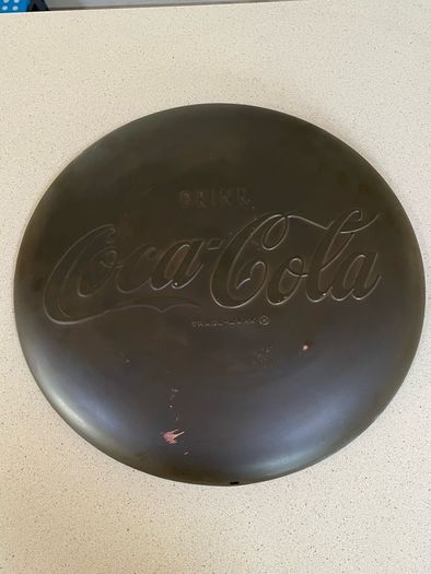 Coca Cola Brass Embossed Sign American 50's Rare